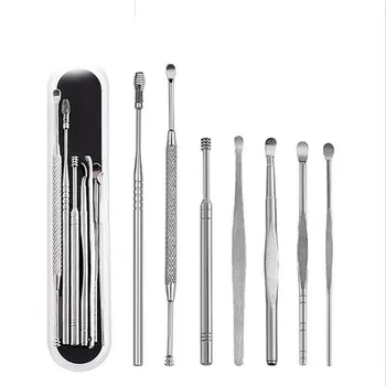 

7Pcs/Set Stainless Steel Ear Pick Double-ended Earpick Ear Wax Curette Remover Ear Cleaner Spoon Spiral Ear Cleaner