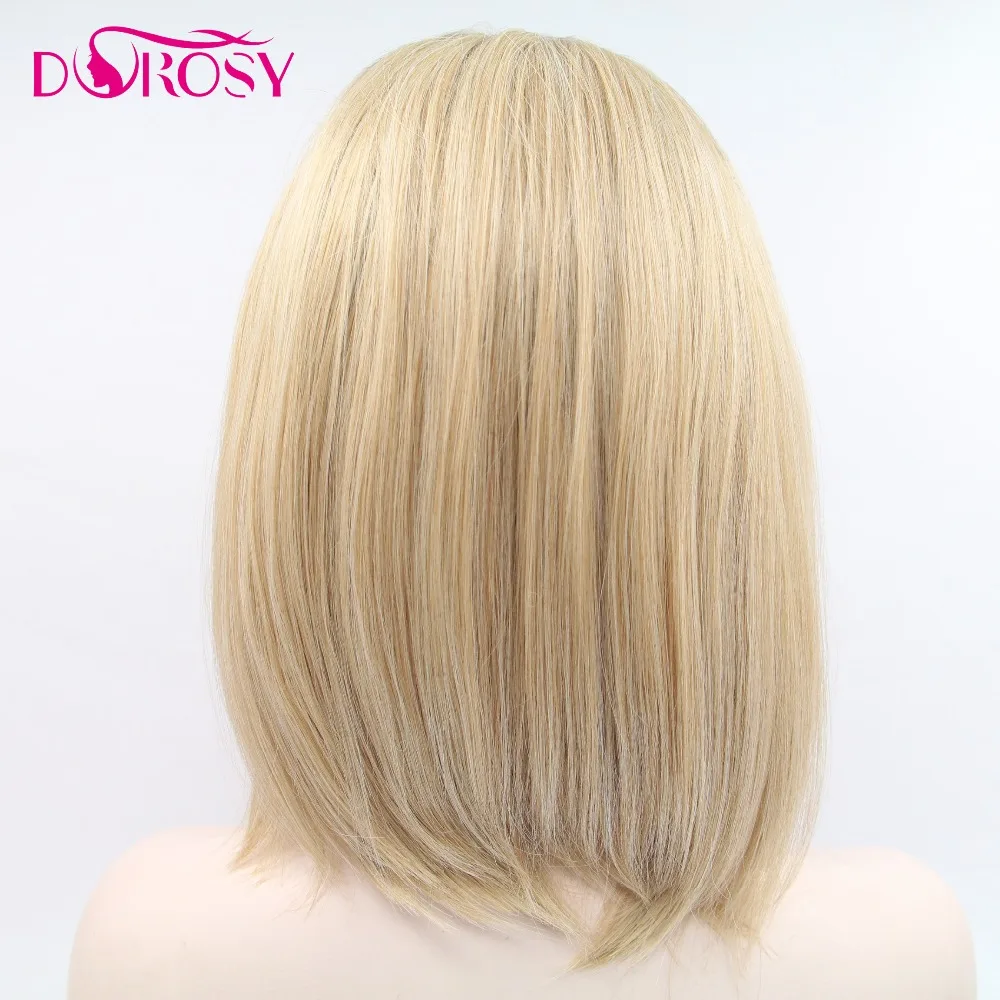 DOROSY волосы волокно Perruque Peruca короткие прямые боб высокая температура Синтетические волосы спереди парик темные корни для женщин