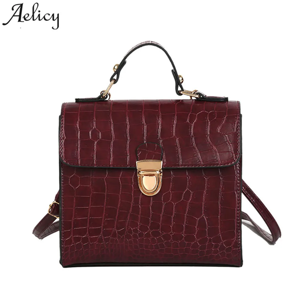 

Aelicy bag Crocodile Pattern Retro Women Handbags Lady PU Leather 20cm Top Quality Wild Cover Shoulder Messenger bags