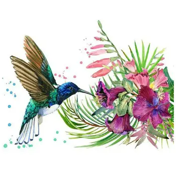 

Diamond Embroidery Hummingbird 5D DIY Diamond Painting flower Diamond Mosaic square Rhinestone Cross Stitch Home Decoration