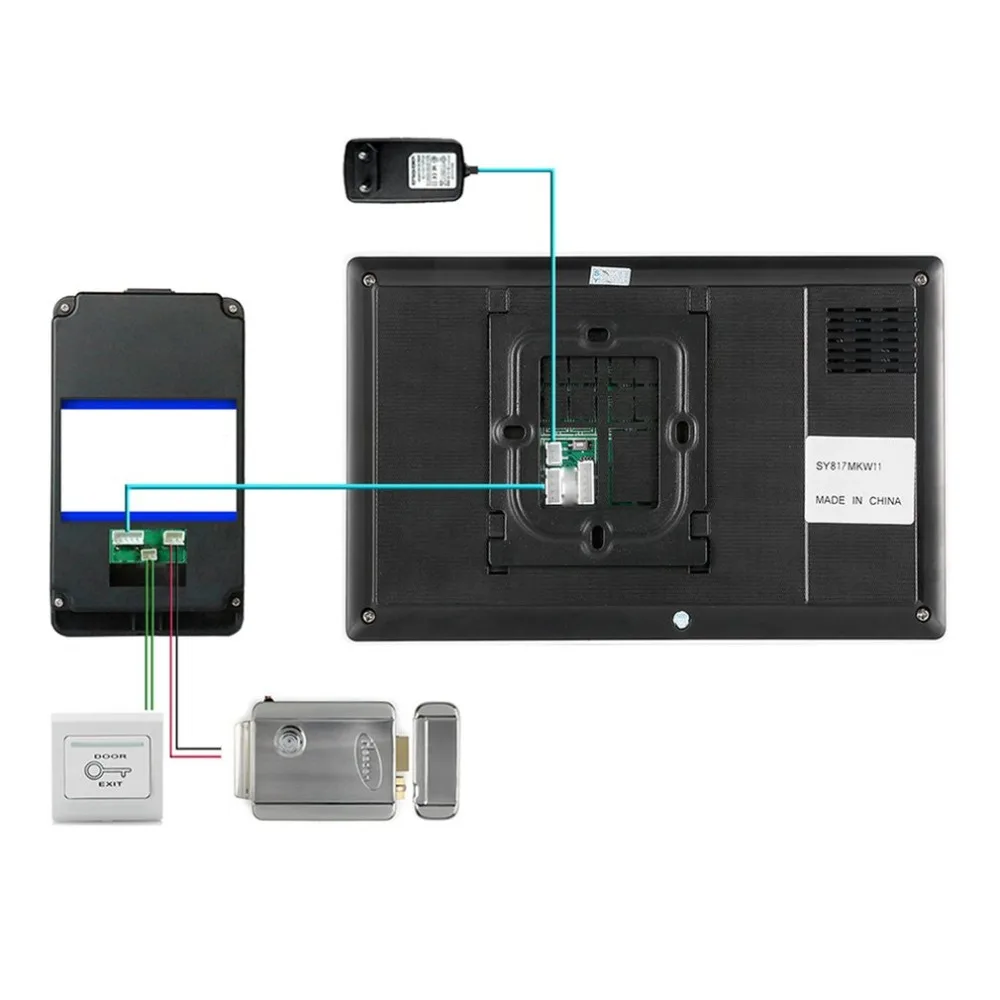 7 дюймов RFID пароль монитор видео домофон дверной звонок с ИК Камера Ночное видение 1000 ТВ линия Система контроля доступа