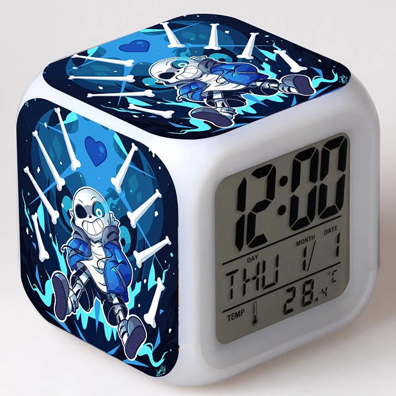 

Undertale Game Anime Figma Model LED Alarm Clock Colorful Flash Light Undertale Model Action & Toy Figures Collection