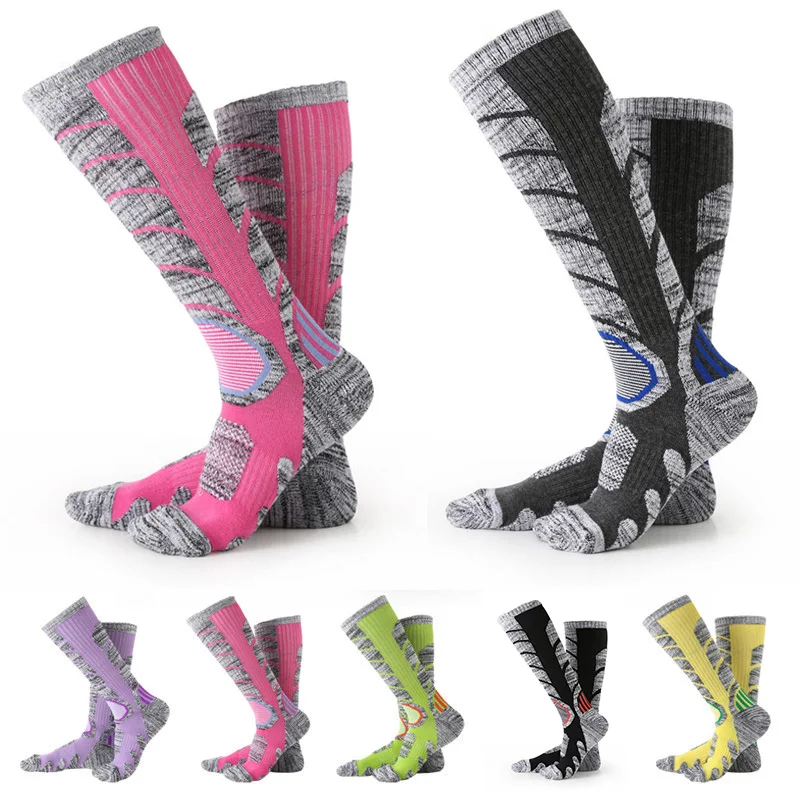 

Winter Warm Men Women Thermal Ski Socks Thick Cotton Sports Snowboard Cycling Skiing Soccer Socks Leg Warmers Long Socks 7colors