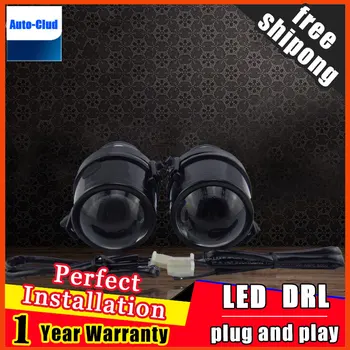 

Car Styling HID Double light lens fog lamp for Mazda 2 2011-2015 E-MARK & DOT Authentication for M2 fog light 2 function