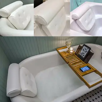

Luxury Home Pillow Deep Pillow Non Slip Luxury Bathtub Neck Support Suction Cup Pillow White