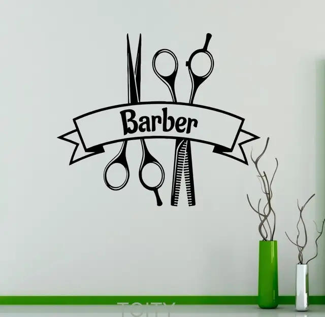 Us 5 03 37 Off Friseur Vinyl Aufkleber Symbol Friseursalon Logo Wandaufkleber Frisuren Home Interior Decor Kunst Wandbilder Fenster Aufkleber In