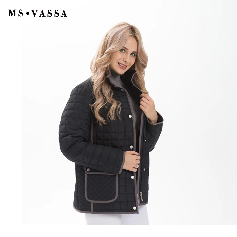 MS VASSA женские куртки 2018 новые осенне зимние пальто Большие размеры 6XL 7XL верхняя