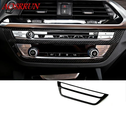 

car styling ABS Carbon fiber Interior Control CD Panel Cover Trim car Accessories FIT For BMW X3 G01 2017 2018 2019 1pcs/lot
