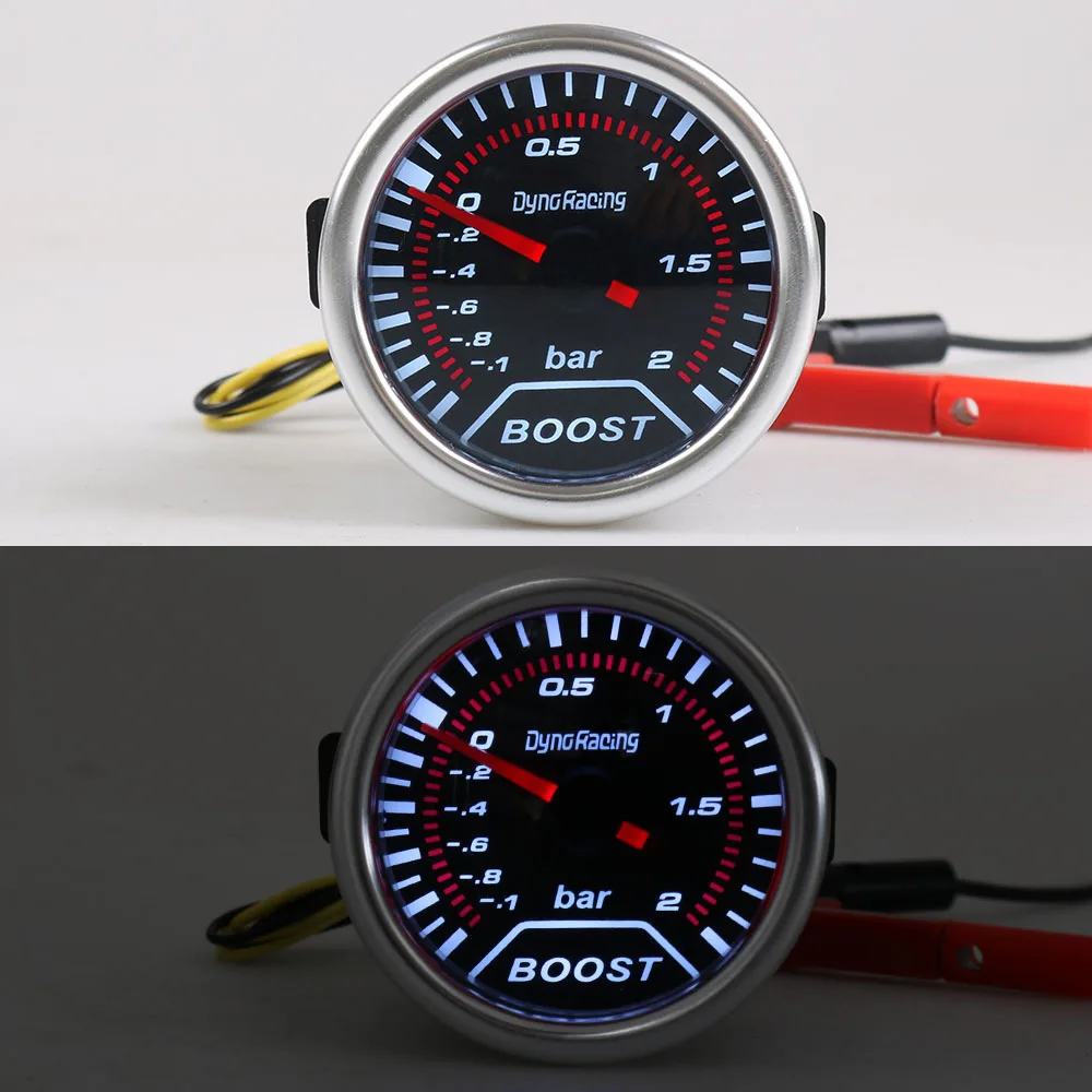 Dynoracing Boost gauge "(52 мм) дымовая линза Turbo gauge Boost gauge(-1~ 2 бар)/Автомобильный манометр/Автомобильный измеритель BX101225