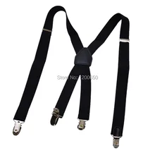 4 клипы кожа черного цвета мужские подтяжки для мужчин 2,5 см Женская Штаны с регулируемыми подтяжками серый