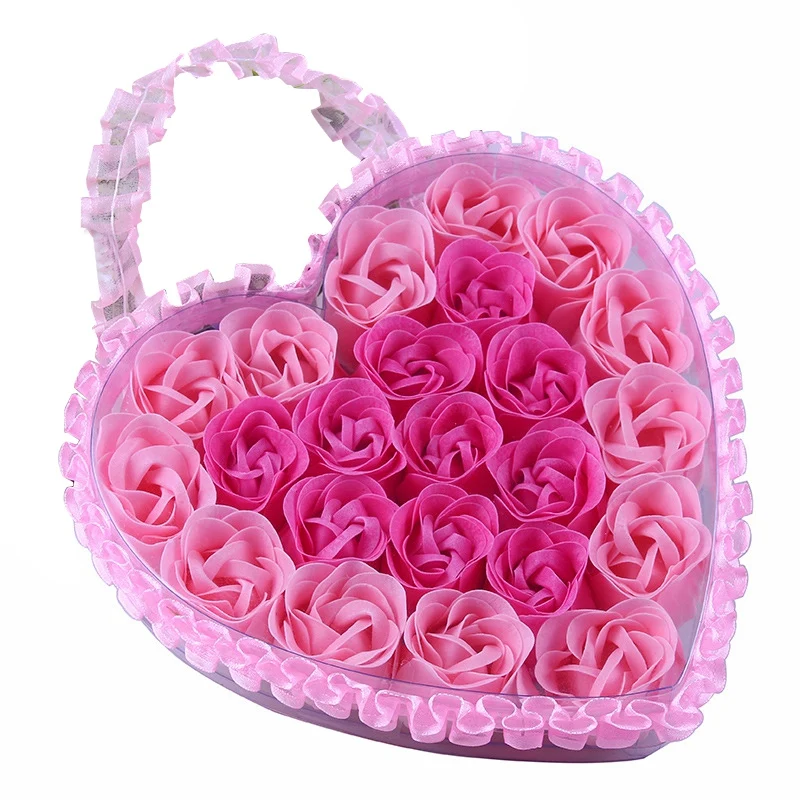 24 шт. сердце Ароматическая ванна тела Лепесток мыло с розой украшение для свадьбы подарок ароматизатор бумага модное мыло