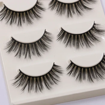 

YOKPN 3D A02 False Eyelash Natural Long Fake Eyelashes Eye Lashes Extension High Quality Fibers Makeup Fake Eyelashes 3 Pairs