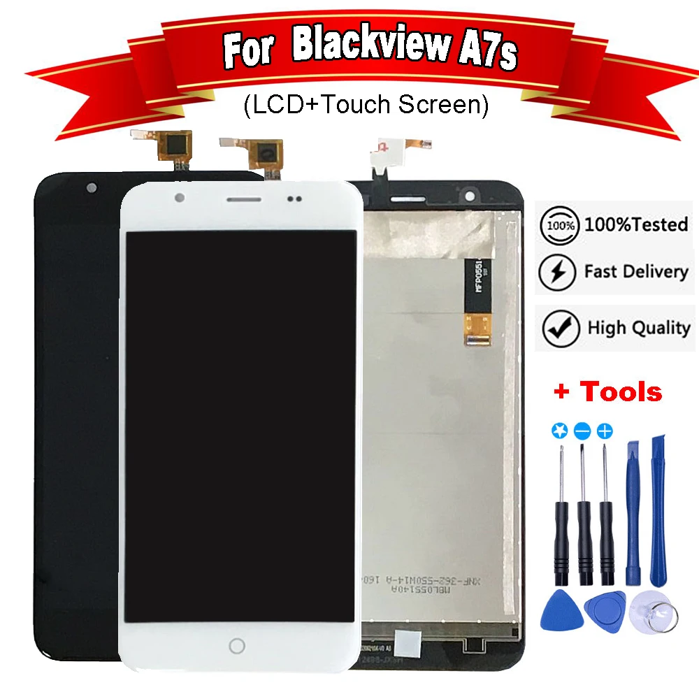 Для Blackview A7S ЖК-дисплей + сенсорный экран в сборе для ЖК-дигитайзер клей Бесплатные