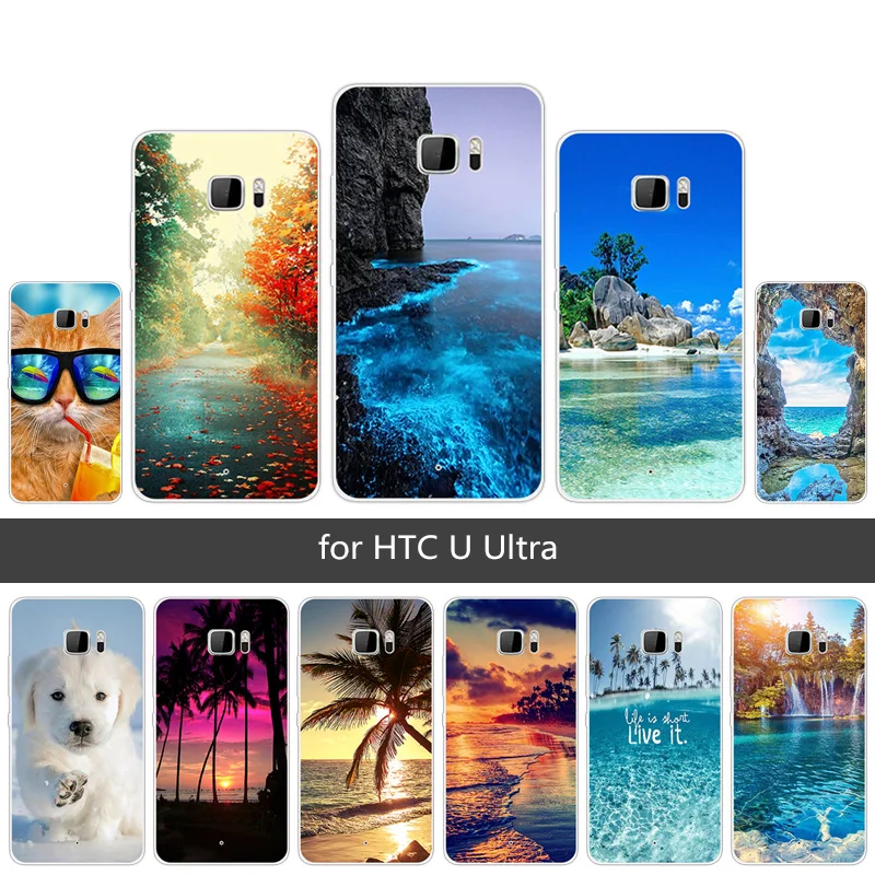 Для HTC U Ultra задняя крышка силиконовый мягкий ТПУ Scen чехол для телефона 5 7 дюйма TPU