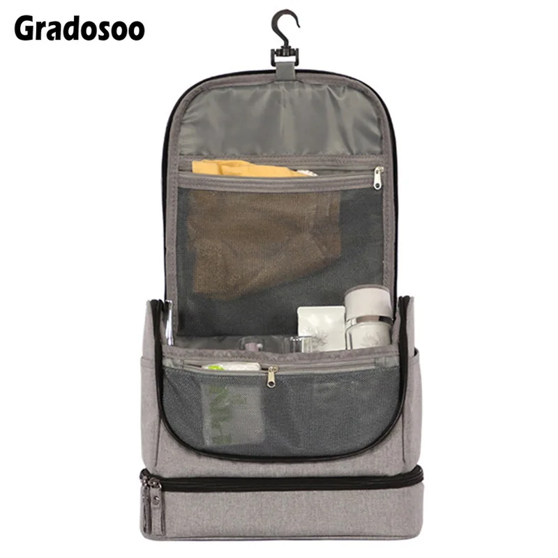

Gradosoo Multifunction Makeup Bag Women Hanging Toiletry Bag Separation Cosmetic Bags Female Travel Organizer Storage Big LBF590