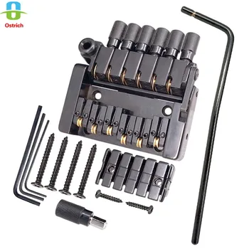 

1 Set of 6 String Roller saddle Tremolo Bridge Tailpiece for Headless Electric Guitar Parts