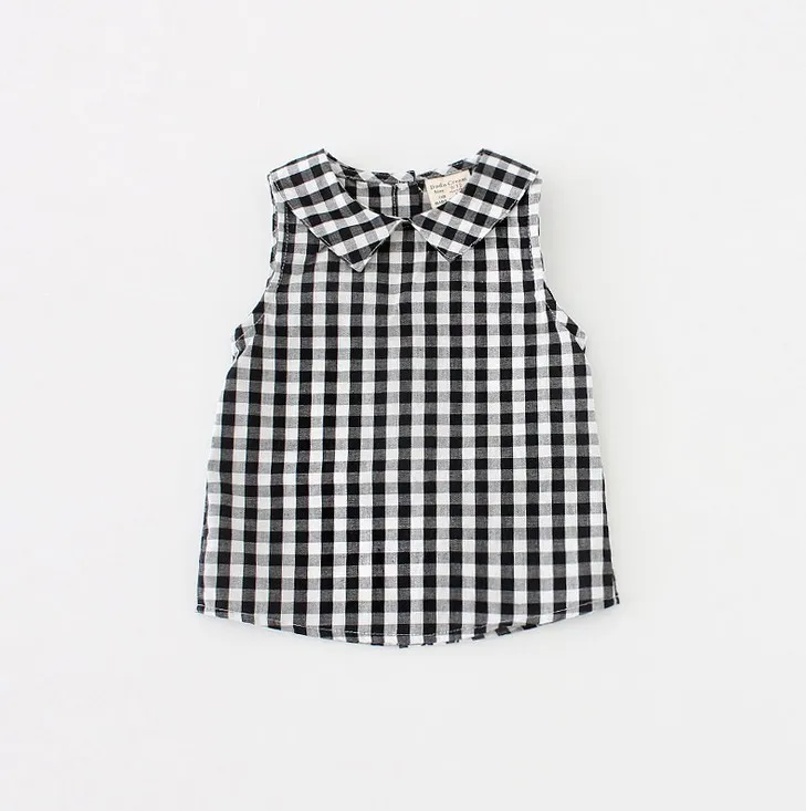 2017 letnie nowe dziewczynek plaid koszule lniane bluzki 2017 letnie nowe dziewczynek plaid koszule lniane bluzki