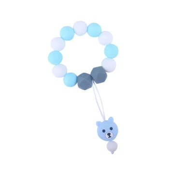 

Infant Nipple Feeding Newborn Baby Pacifier Clip Chain Letter Anti-fall Dummy Pacifier Chain Clip Holder Silicone Chain 2