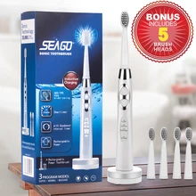 Seago Rechargeable Electric Toothbrush Smart Waterproof Sonic Toothbrush for Adult Oral Hygiene Deep Clean Teeth Brush sg-917