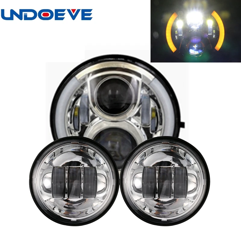 Undoeve " LED головной свет для мотоцикла новая мотоциклетная Лампа переднего света оценка с противотуманными лампами комплект для мотоциклов Мотор