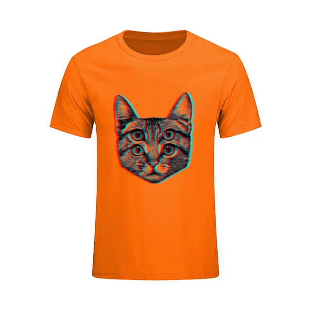 Człowiek Z Krótkim Rękawem T Shirt Kot 3d Mniejsza Wersja Szalony