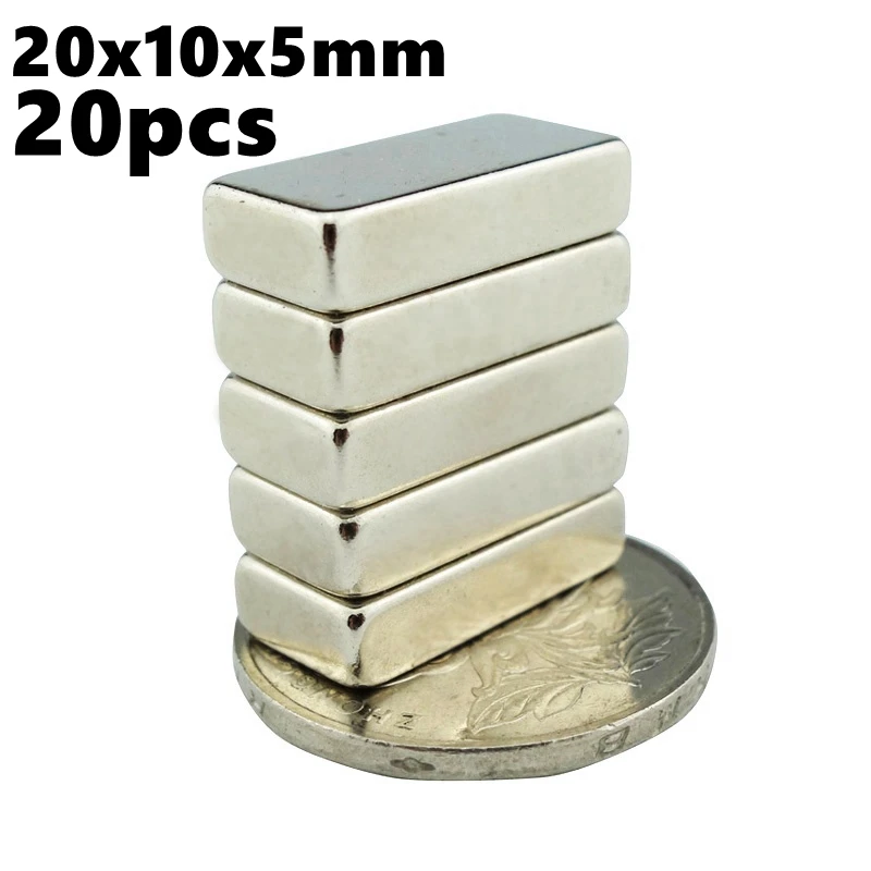 

Real Super Powerful Neodymium Magnets 20mm X 10mm X 5mm N35 Rare Earth Ndfeb 20pcs 20x10x5 Iman Strong Magnetic Block Magnet