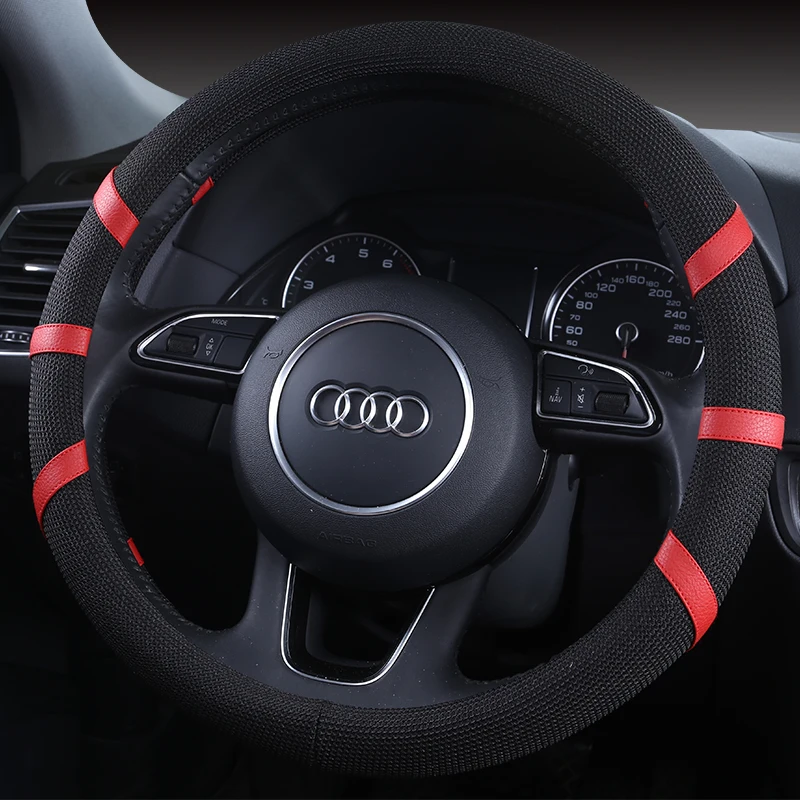 

KKYSYELVA car steering wheel cover 38cm Fashion Wheel Covers for Women Lady Leather Steering-wheel Auto Interior Accessories