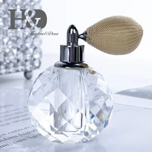 H& D 10 мл прозрачный хрустальный флакон для духов с коротким распылителем отличный подарок многоразовый граненый флакон для украшения дома и свадьбы