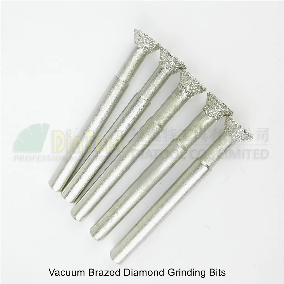 Shank 6mm 5pcs Vacuum brazed diamond grinding heads #7 bits burs