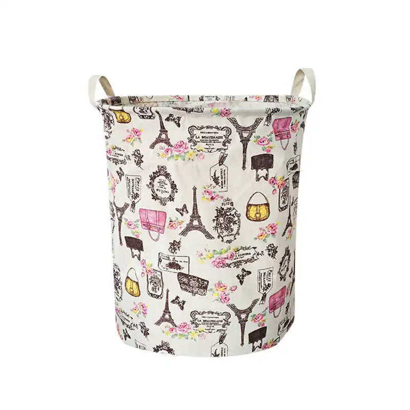 Waterproof Canvas Laundry Clothes Basket Storage Basket Folding Storage Box #2o17 (12)