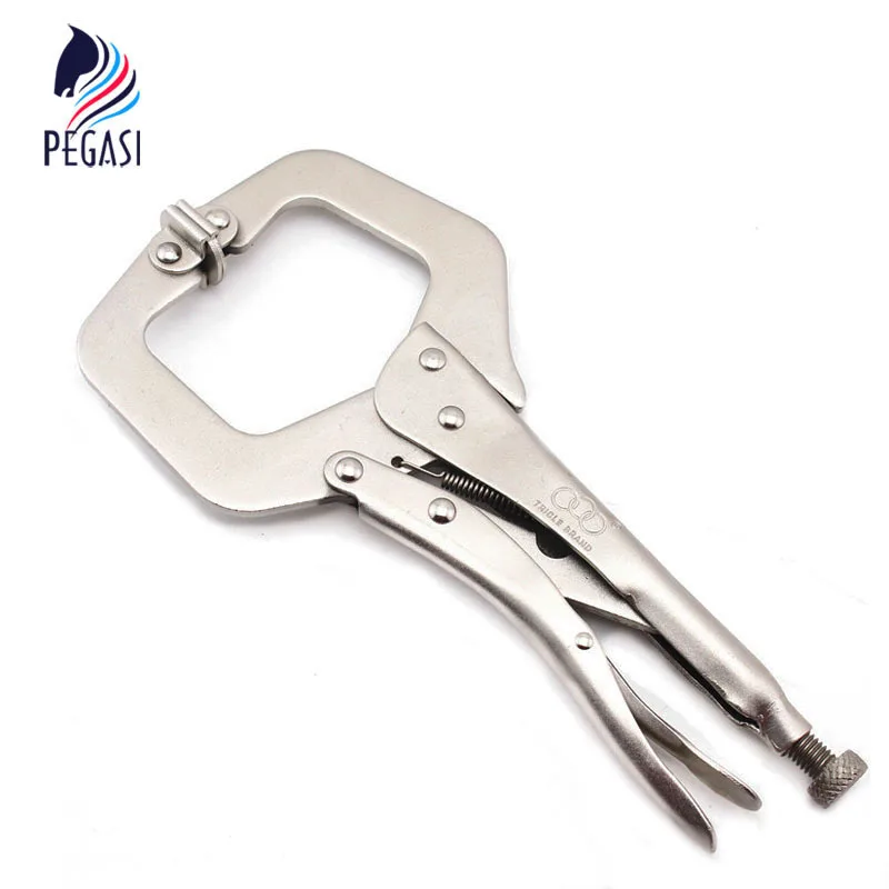

PEGASI Main 11 "Type C Locking Clamps Alloy Steel Welding Locks C Clamps Round Wooden Pins Locators Woodworking Clamps Tools