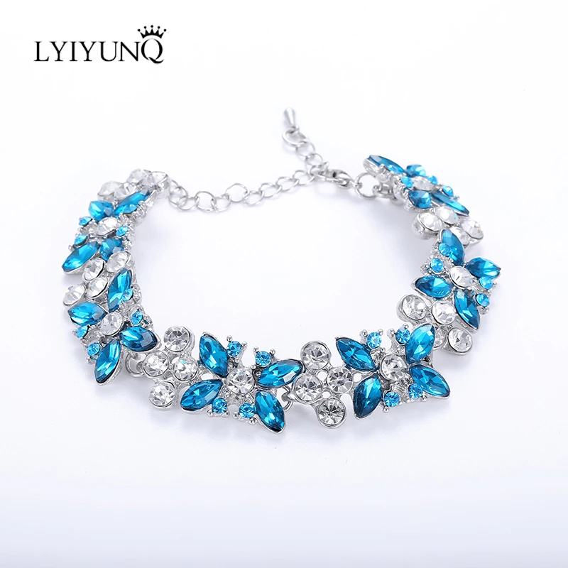 Модные браслеты LYIYUNQ с цветами для женщин винтажные изысканные ювелирные изделия