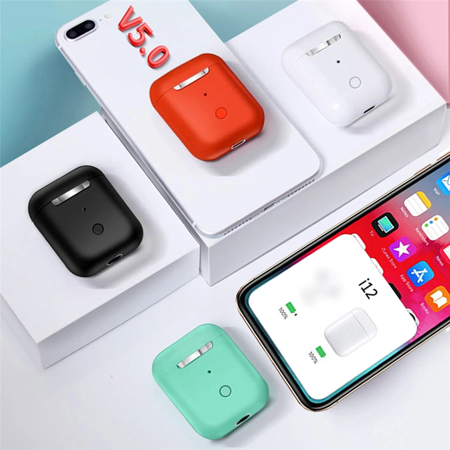 

New Original i12 tws i 12 2019 I12tws Pop Up Bluetooth Earphones Wireless Touch Control 3D Stereo Earbuds Headset pk tws i30 i20