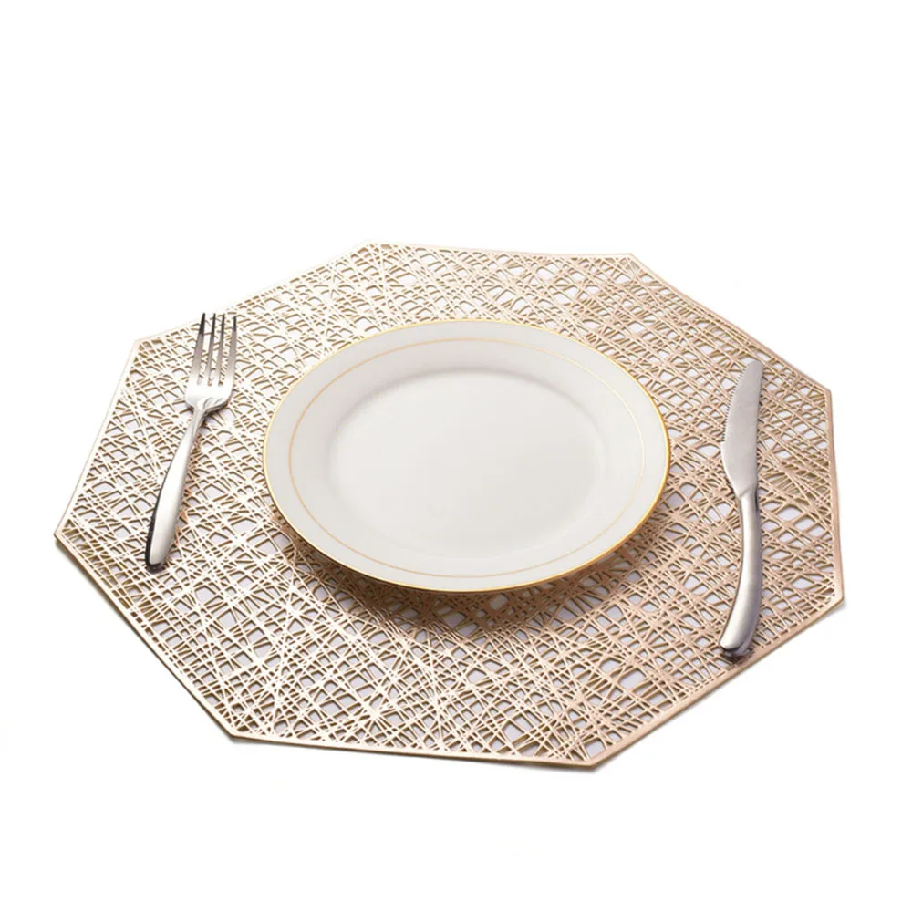 

41*41cm Exquisite PVC Placemat For Kitchen Dining Table Hollow Coaster Pads Table Bowl Mats