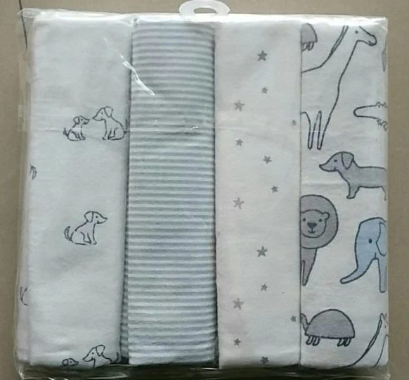 4 шт./партия комплект постельного белья для новорожденных, детские одеяла, фланелевые хлопковые детские простыни с принтом для мальчиков и девочек
