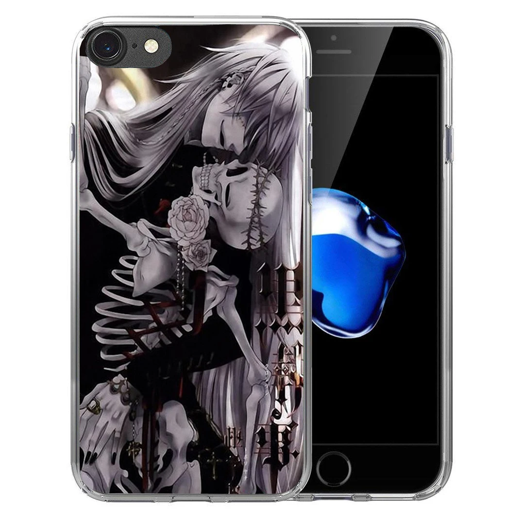 Для iPhone X 8 7 плюс 6 6s 5 5S SE Мягкий силиконовый чехол ТПУ аниме черный butler Kuroshitsuji