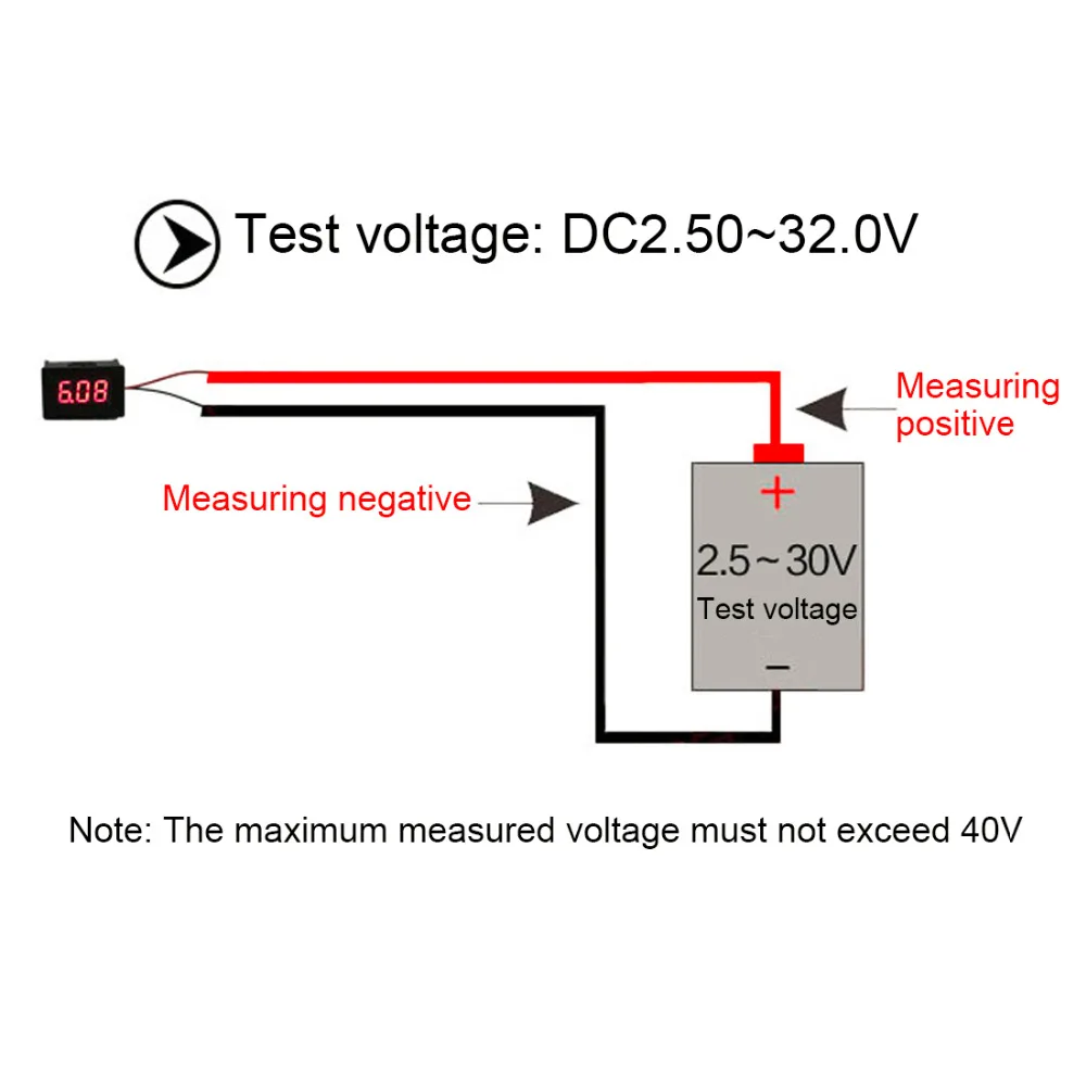 Мини ЖК-цифровой вольтметр Амперметр постоянного тока 2,5-30 в красный светодиодный амперметр измеритель напряжения
