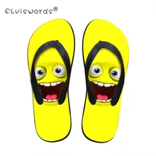 Лето желтый улыбка Для мужчин вьетнамки эмоции печати Тапочки классные пляжные сандалии воды Pantufa Мужская обувь пара