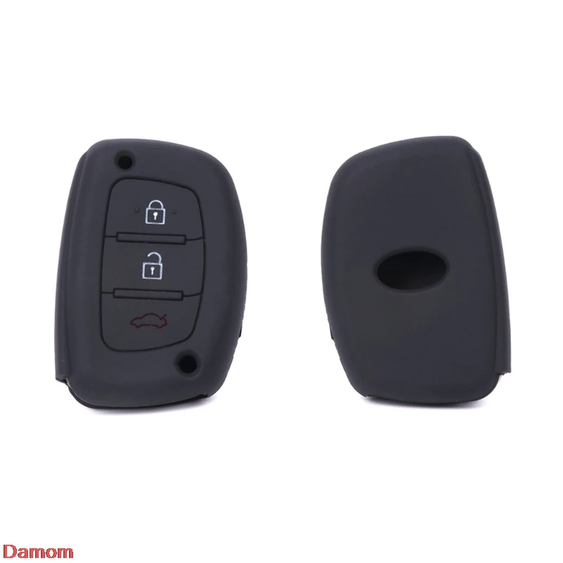 

New Silicone Car Key Case Cover 3 Buttons For Hyundai IX25 IX35 Creta