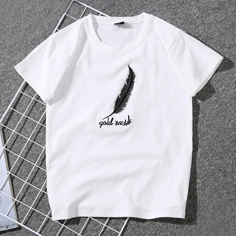 BOBOKATEER camiseta mujer talla grande camiseta mujer camiseta blanca bordada camiseta mujer verano top camisetas mujer verano 2018