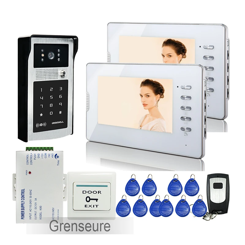 FREE SHIPPING NEW 7 Color Screen Video font b Door b font Phone Intercom Kit 2