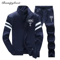 Bumpybeast Для мужчин Горячие костюмы Фитнес Sportsuits HDA флис держать мужской Костюмы принт Спортивная Для мужчин s Размер 4xl