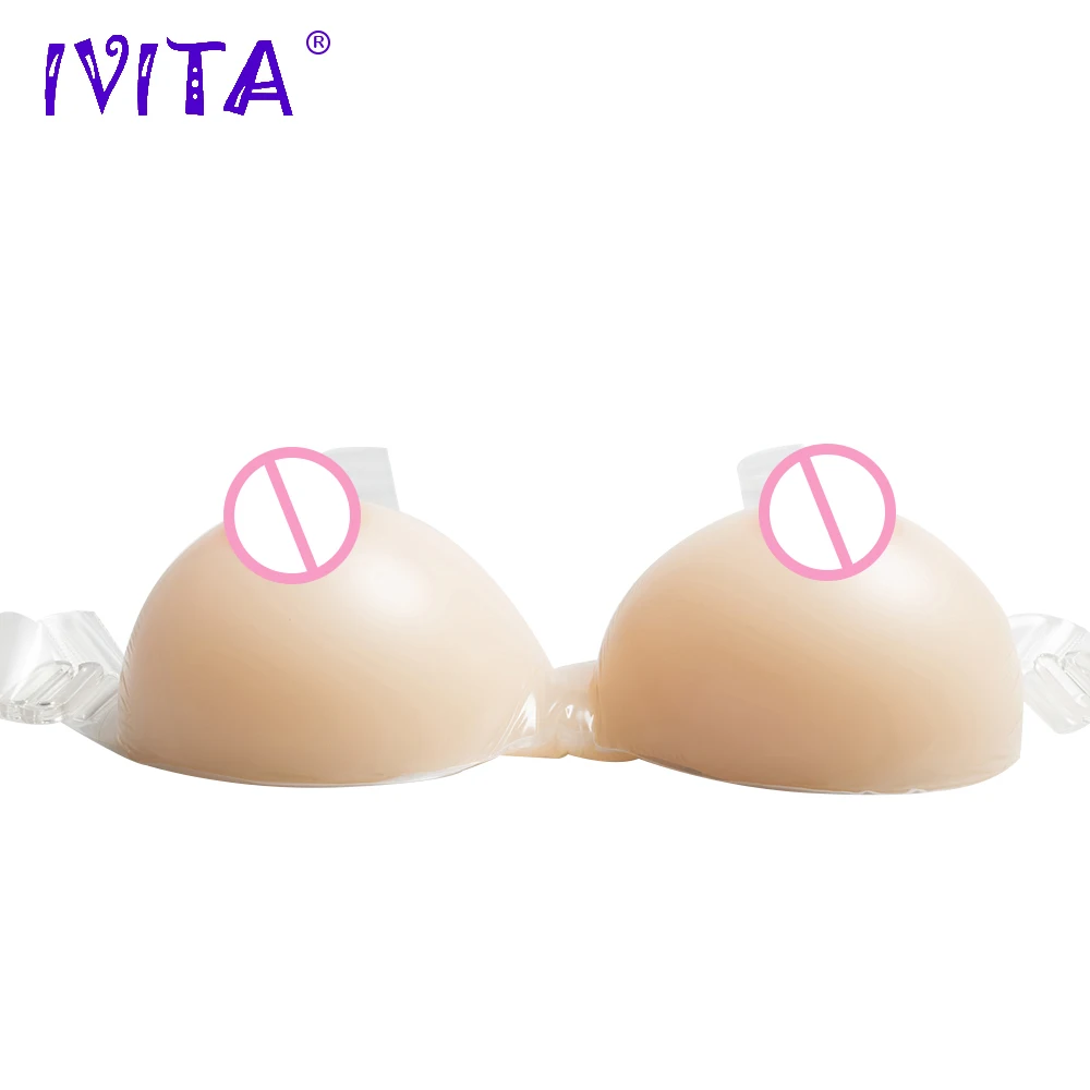 

IVITA 600g High Quality Realistic Silicone Breast Forms With Shoulder Straps For Crossdresser Drag Boobs Enhancer Fashion Breast