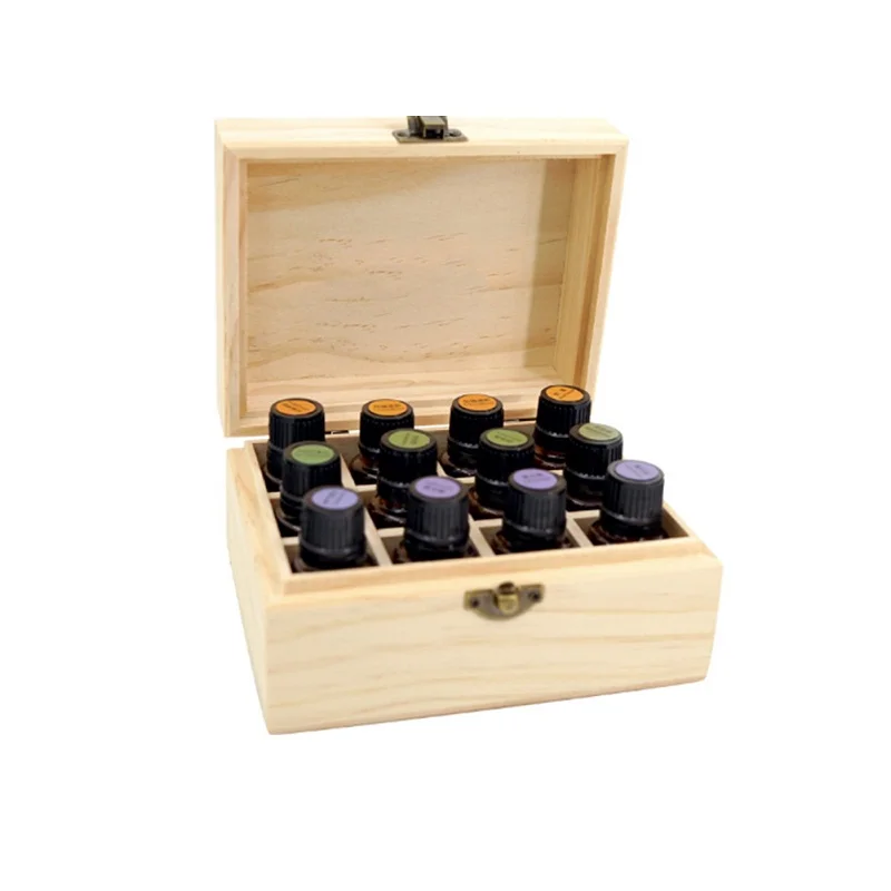 12 Compartments Wooden Essential Oil Storage Box Wood Tea Organizer Bag Jewelry Accessories Container|storage container|storage box woodstorage |
