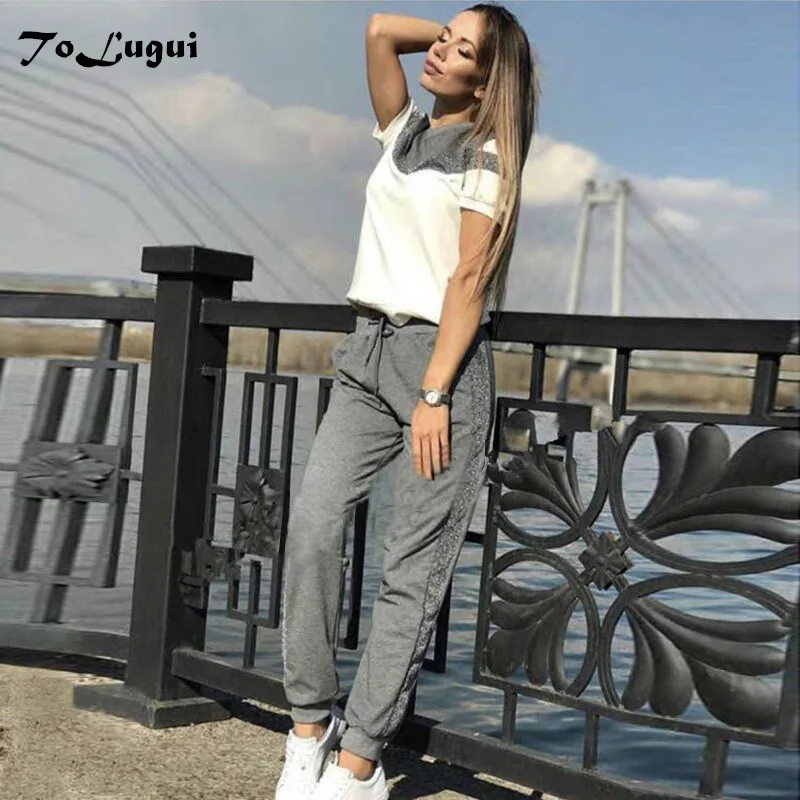 Women Sets 2020 Spring Autumn ladies High Quality Casual Sweatshirt+Pants Two Piece Set Women Sportwear Stripe Woman Suit red lingerie set