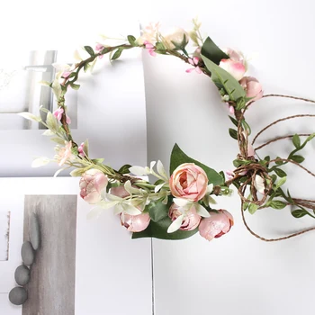 

Fashion Rose Flower Crown Wedding Bride Wreath,Party Headband decorative,Floral Wreath Crown Headband Flower Hair Accessory
