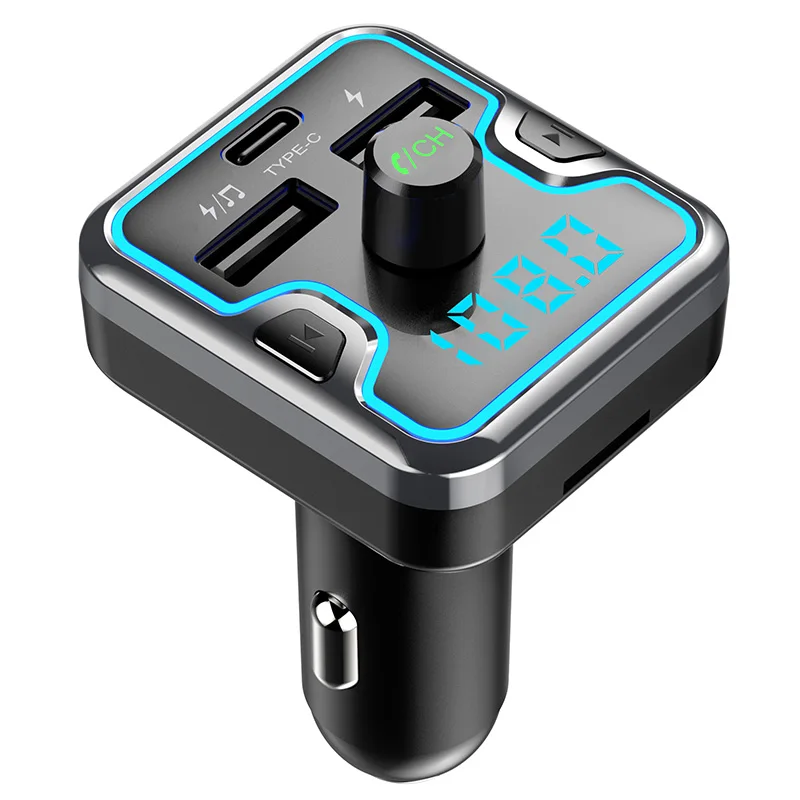 CDEN Автомобильный MP3 музыкальный плеер U диск музыка Bluetooth 5,0 приемник fm-передатчик usb type-c быстрое автомобильное зарядное устройство Автомобильный дыхательный свет