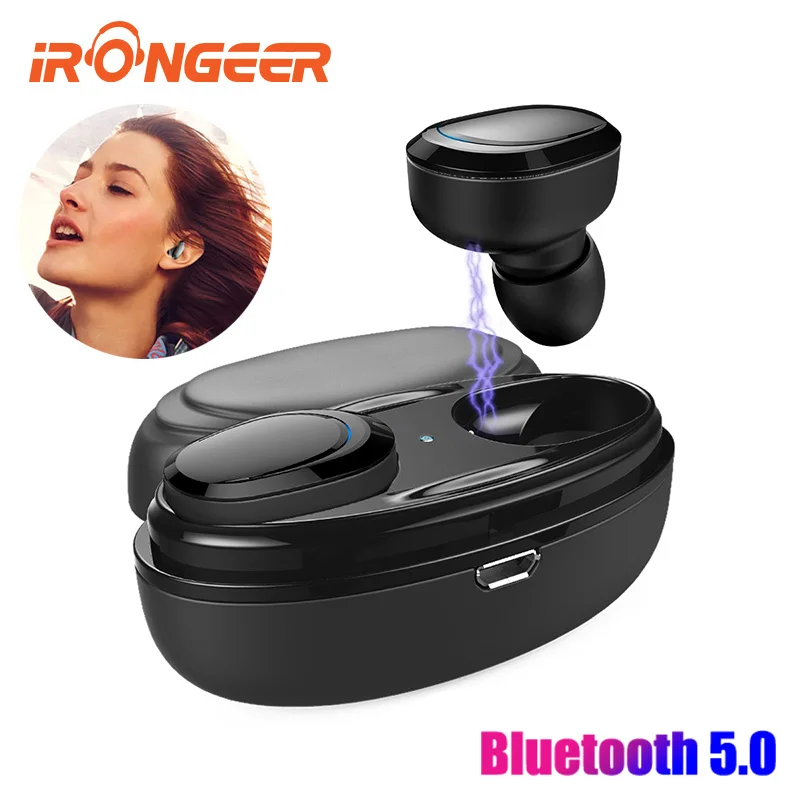 

Mini earphones bluetooth 5.0 wireless hifi invisible headphone charging case dual microphone for iPhone Xiaomi Huawei Samsung