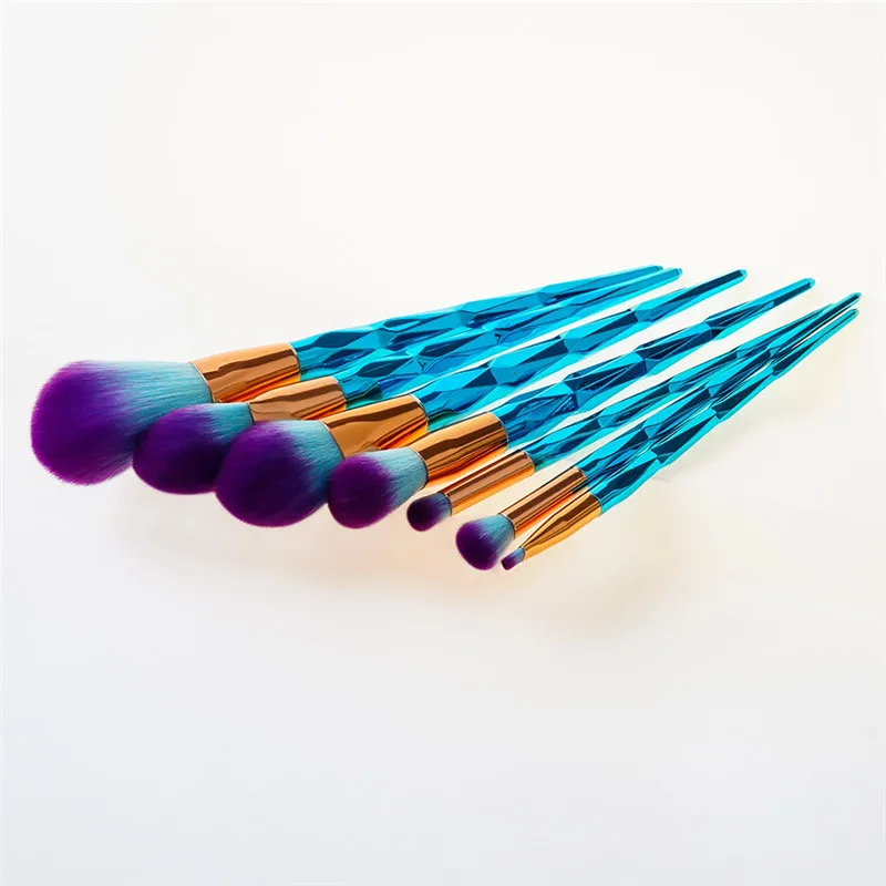 Кисть для макияжа Unicor Diamond blue make up Brush основание веера тени век набор кистей