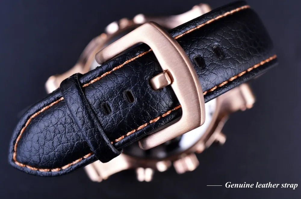 Forsining розовое золото корпус Tourbillon Классический дизайн из натуральной кожи ремешок часы мужские часы Лидирующий бренд Роскошные автоматические часы